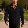 New Men's Casual Corduroy Patch Stand Collar Sweatshirt - Loose Fit Oversized Menswear