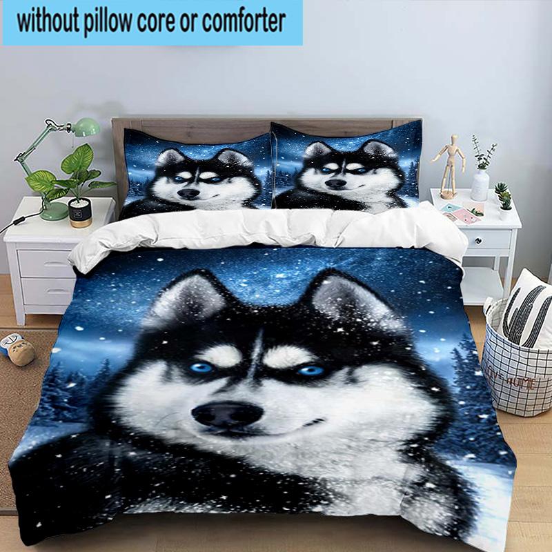 Diverse Dog Breeds Collage 3pcs Bedding,Including 1pc Duvet Cover And 2pcs Pillowcases Perfect for Christmas,Ideal for Bedroom, Dormitory