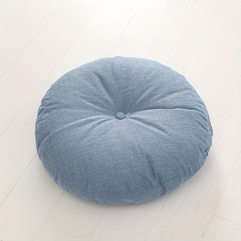 Modern Solid Color Floor Cushion, Round Thick Pillow for Meditation, Yoga & Lounge, Minimalist Decorative Seat for Living Room