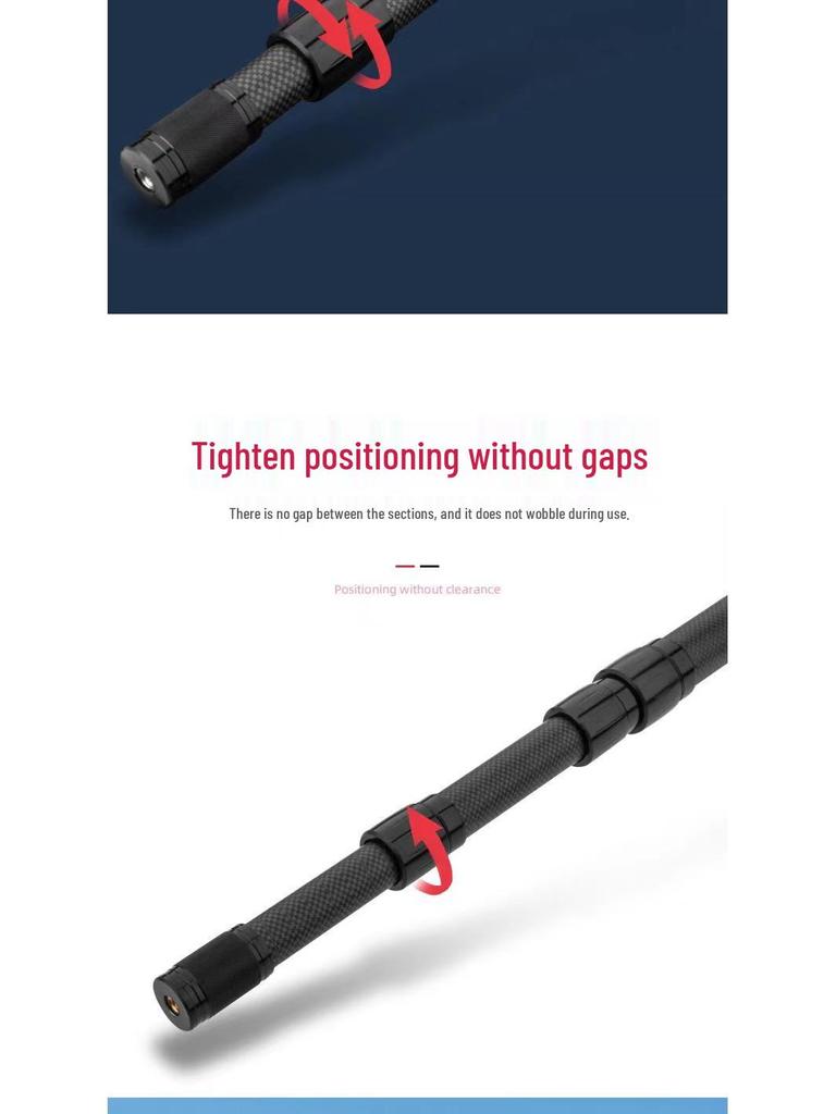 Adjustable Carbon Fiber Landing Net Pole with Screen Support