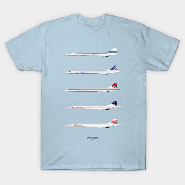 

Men Black Print T-shirt Concorde 1969 To 2003 No-Cut Transfer Paper Print Cotton Tshirt 4XL