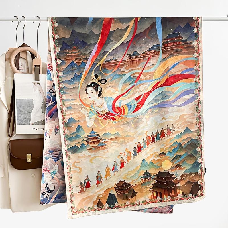 

Meier Ladieswear silk scarf gift 180cm xiangyun yarn scarf spring & fallnew arrival large silk scarf shawl 180*70cm