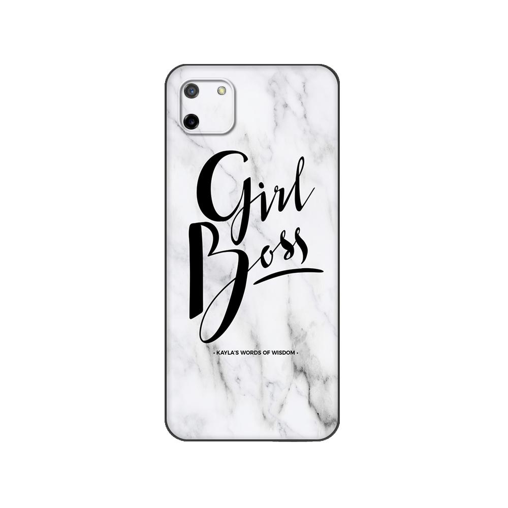Black tpu Case For OPPO Realme C11 Case For Realme C 11 RealmeC11 Back RMX2185 Case Cover Bumper Boss lady Girl power Customer