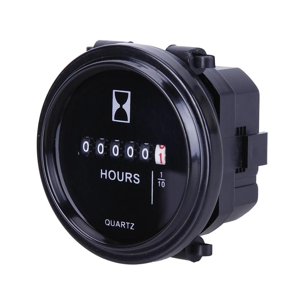 12v 24v 36v Hour Meter for Marine Boat Engine 2" Round Waterproof Gauge Motorcycle Car Truck Mechanical Hour Meter Counter Timer