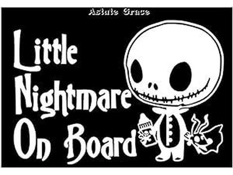 

Виниловая наклейка «Маленький кошмар»: Малыш Джек и Зеро для машины или ноутбука белый