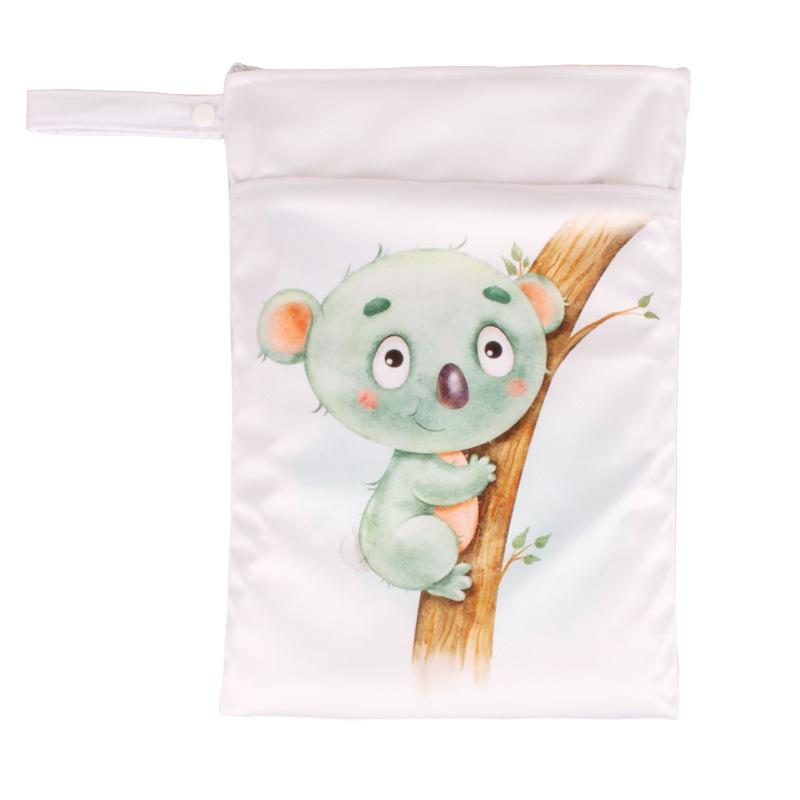 25x35CM Waterproof Double Zipper Double Pocket Printed Diaper Bag