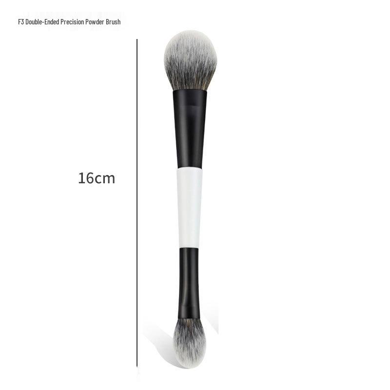 

Dual-Ended Makeup Brush: Foundation, Blush, Contour & Highlight - Black & White, Multi-Functional Tool