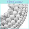 Turquoises 1strandlot Howlite 46810mm White Round Loose Spacer Natural Stone Beads For Diy Bracelet Jewelry Makings Supplies
