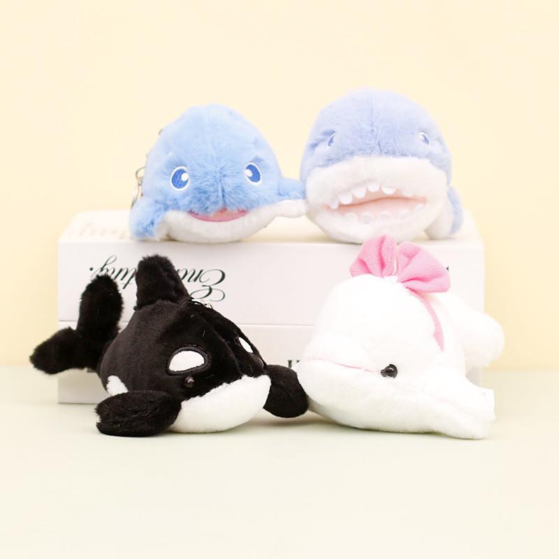 Adorable Marine Animal Plush Keychain 12cm Cute Shark Whale Dolphin Stuffed