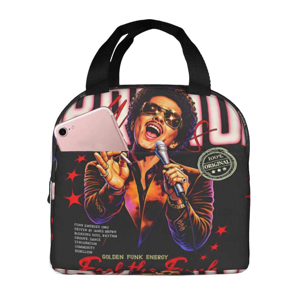 Custom Bruno Mars Pop Music Resuable Lunch Box for Women Multifunction Artist Thermal Cooler Food Insulated Lunch School Student