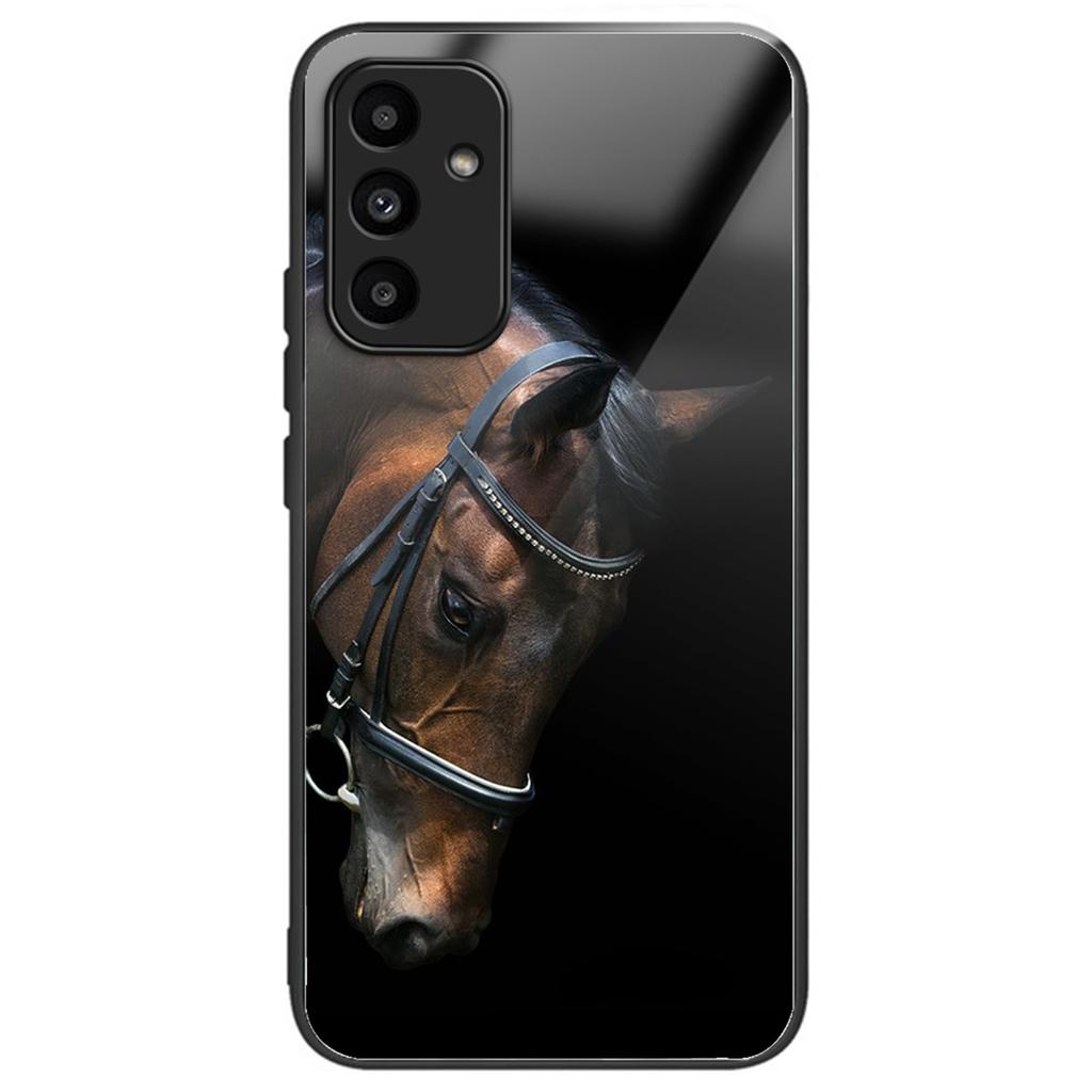 For Samsung Galaxy A15 4G/A15 5G Case TPU+Tempered Glass Pattern Printing Back Shell