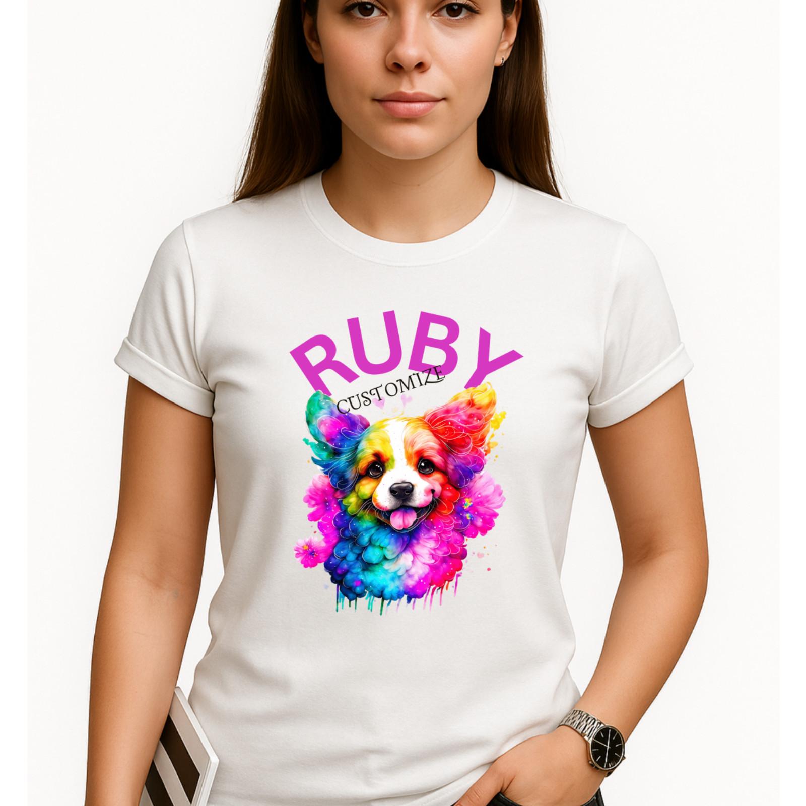 

Personalized name Rainbow Dog T Shirt Mens Womens Tees Top – Personalized Pet Portrait T-Shirt Mens Womens Tees Top 3XL