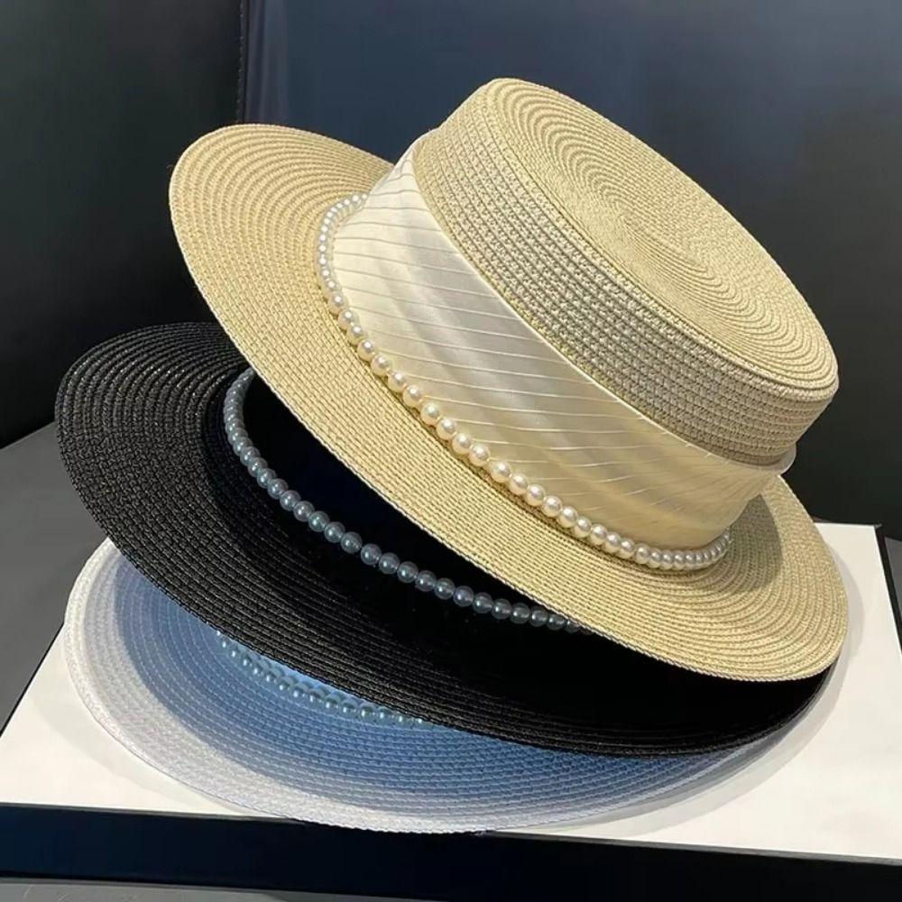UV Protection Wide Brim Straw Hat Straw Weaving Women's Fisherman Hat Weave Bucket Hat  Beach