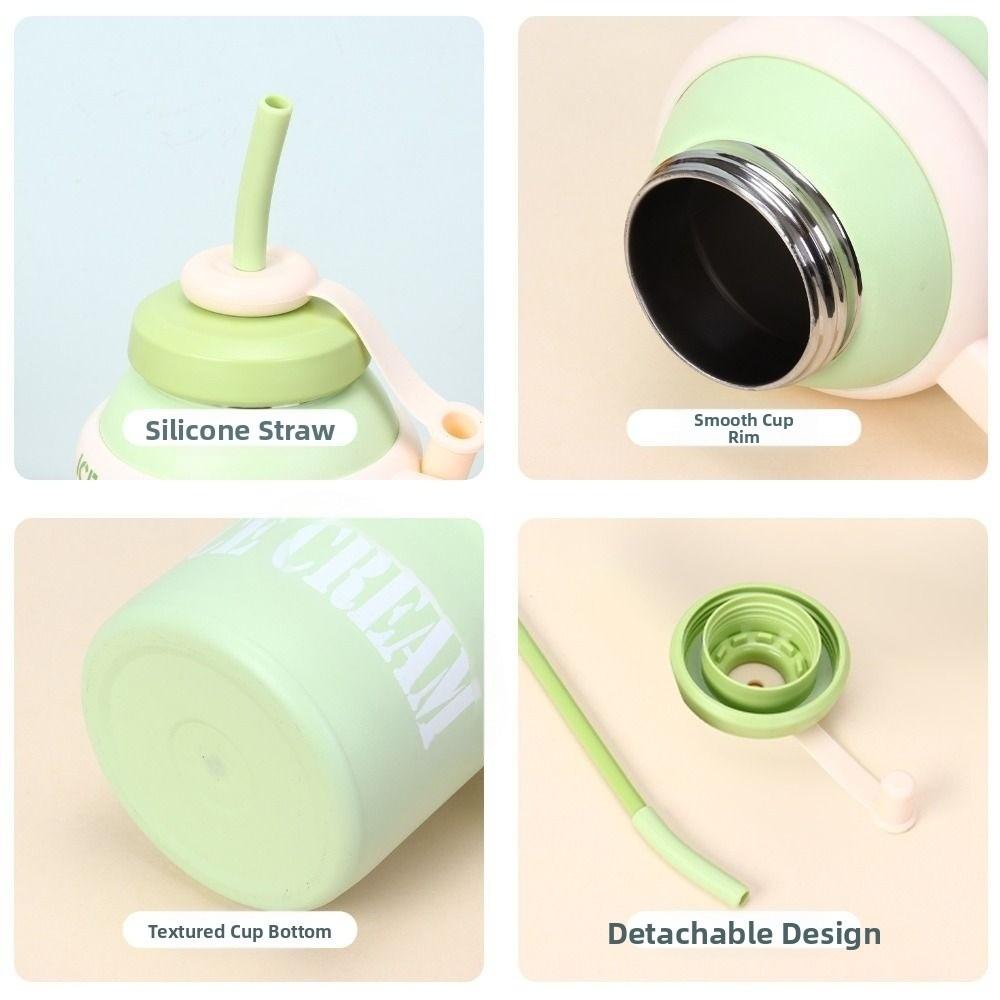 Leak Proof Outdoor Insulated Mug Creative Drinking Straw Cup Cold Beverages Cups  Household