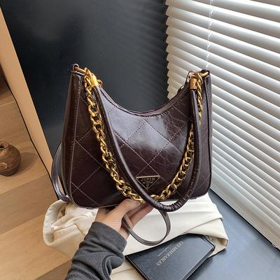 Rhombus Chain Small Bag Women's 2025 Summer New Shoulder Bag Texture Crossbody Armpit Bag
