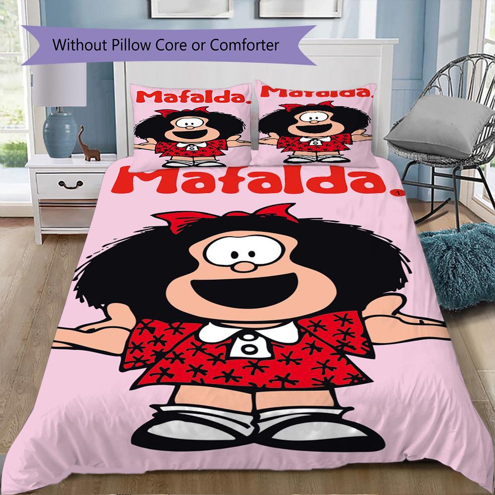 Mafalda Pattern Bedding,Quilt Set Quilt Cover Pillowcase Home Birthday Gift (1*duvet Cover+2*pillowcase,without core)ZSJT0917067