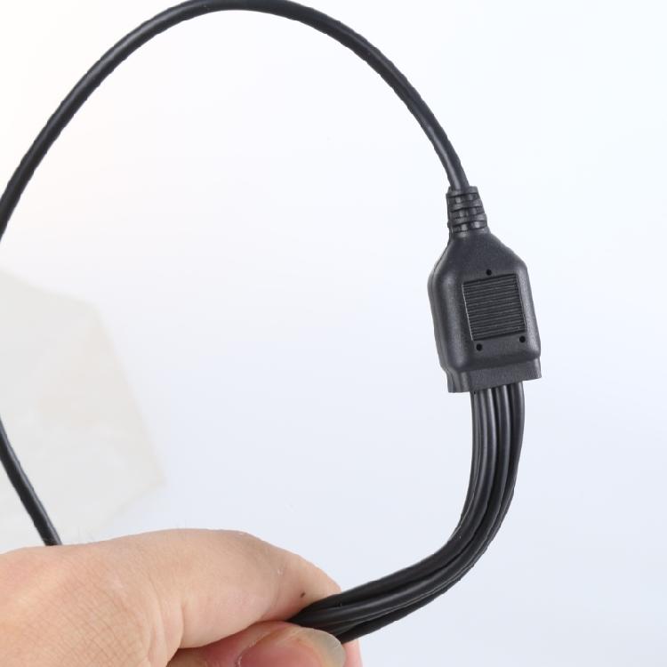 Efficient USB Charging Wire Male Power Cord for Six Devices Simultaneously with USB 5Pin and Type C Output Connectors
