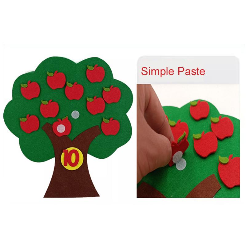 Children Jigsaw Puzzle Felt Non-woven Fruit Tree Digital Montessori Toys Early Childhood Intellectual Education Baby Toys TMZ