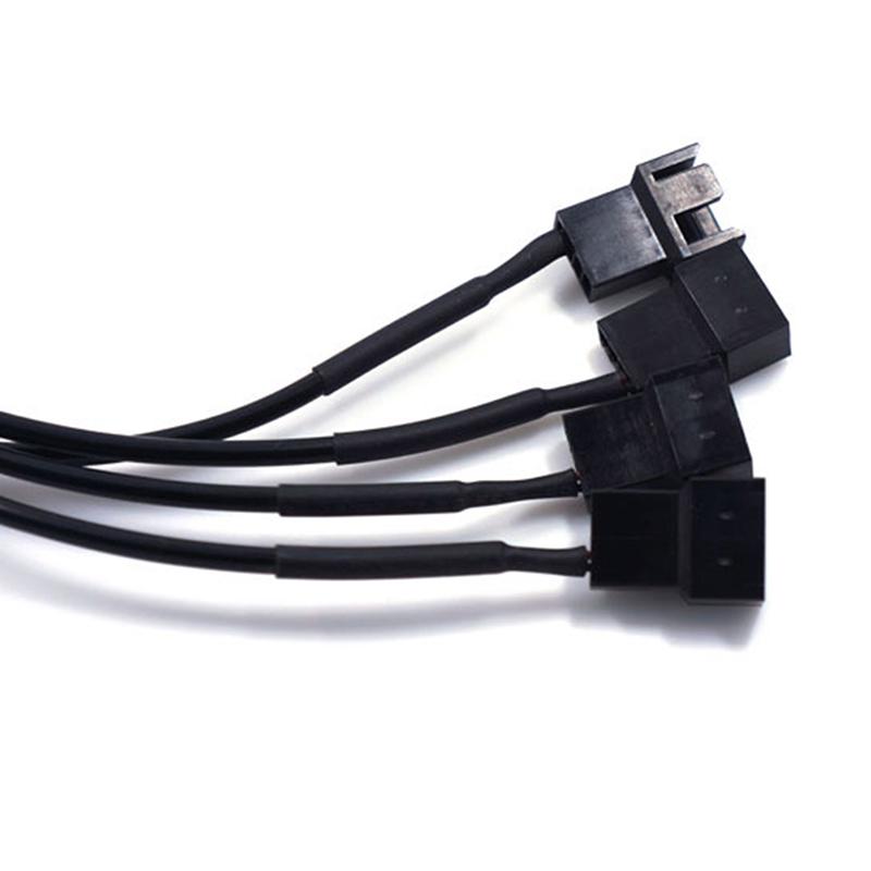 Copper Dc 5521 To 4Pin Pwm 4 Way Computer Pc Fan Power Adapter Cable 12V