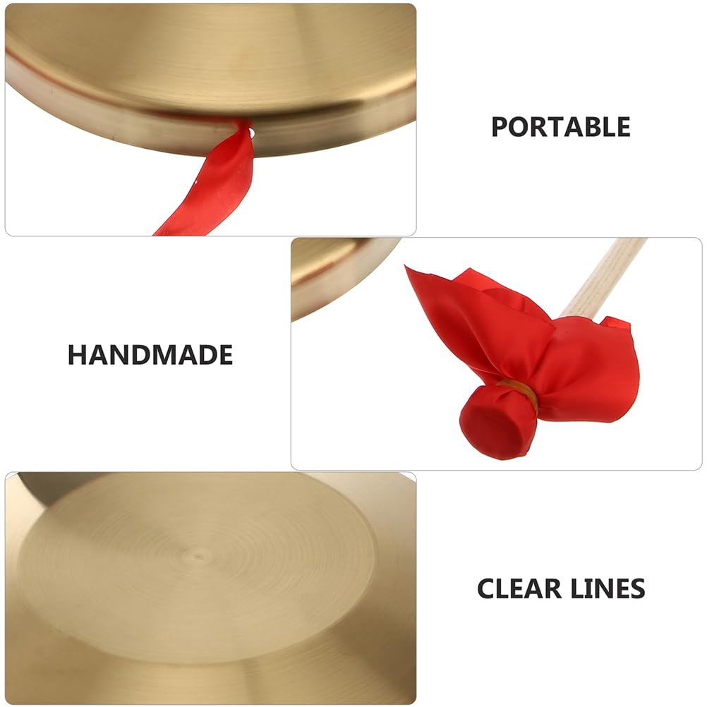 EXCEART Dora Dora Musikinstrument Tam Tam Gong Schlaginstrument Trommel Zeichen Kupfer Stahl mit Spielhammer Eröffnung Passende Atmosphäre Schlägel