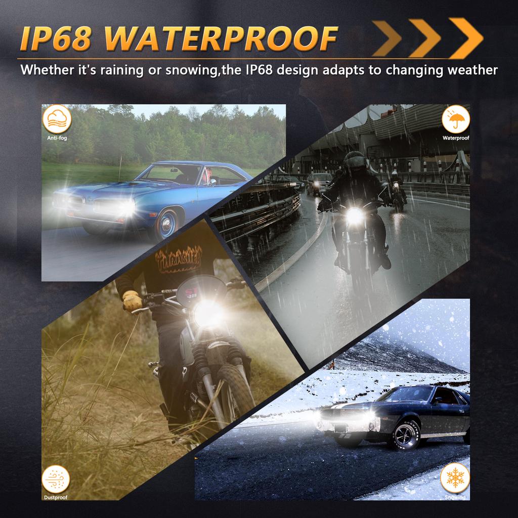 5.75 Inch LED Headlight for Motorcycle Waterproof DRL Turn Signal Devil Eye High Low Beam Lamp