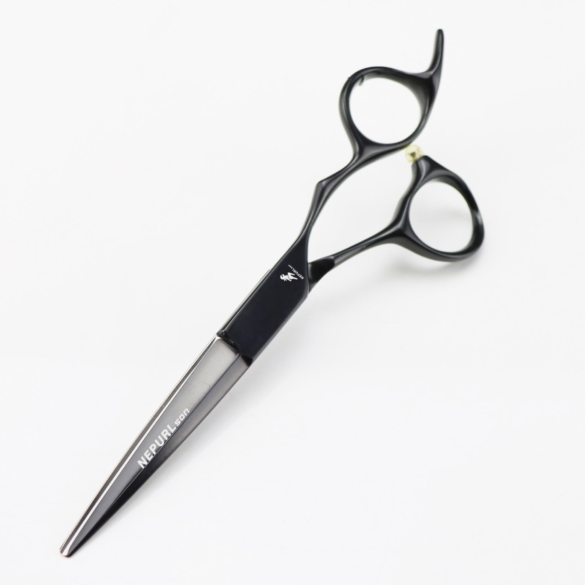 6.0-inch XCM-01 Black 440C Hairdressing Scissors - Straight Shears