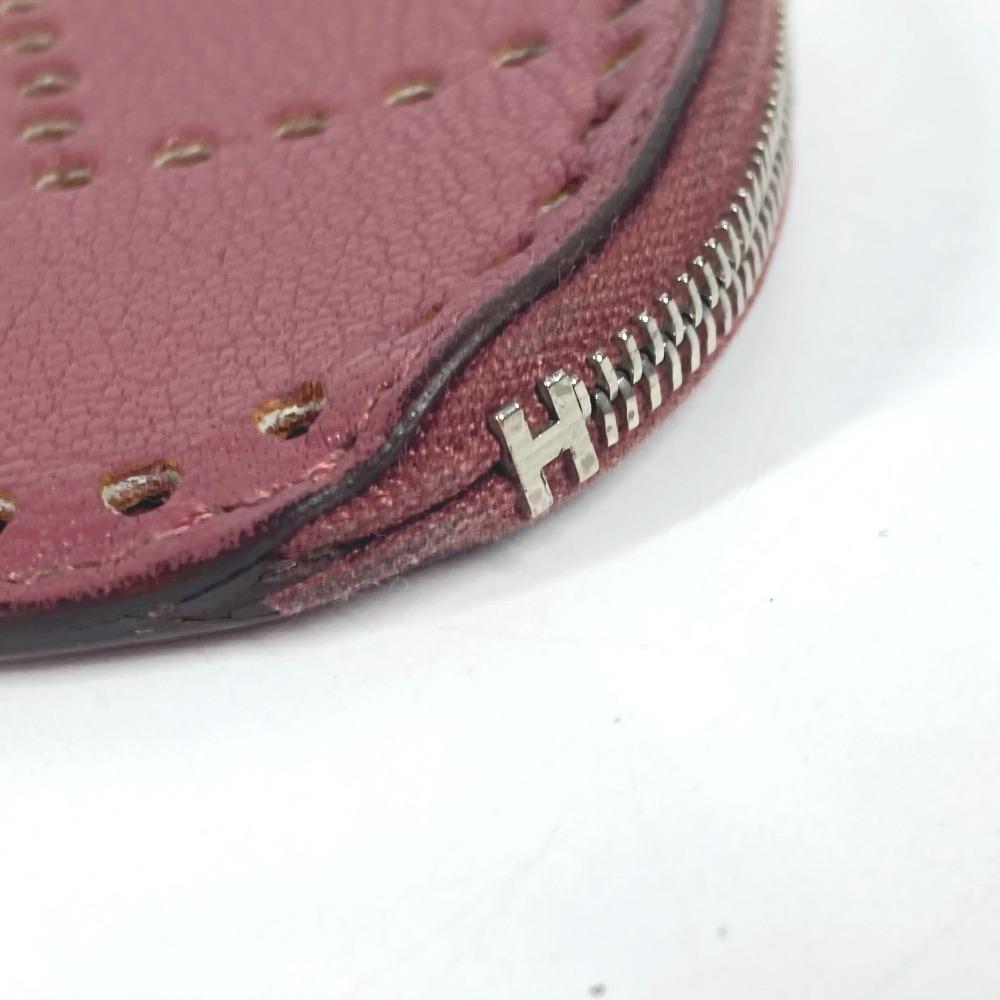 HERMES Evelyne H logo Wallet Coin Compartment coin purse Leather purple