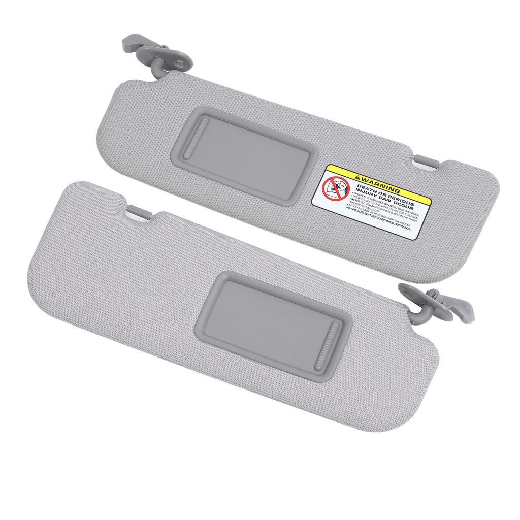 1 Pair Sun Visor 85210‑2V130‑TX Sturdy Grey Sun Shielding Visor Board with Makeup Mirror for Veloste