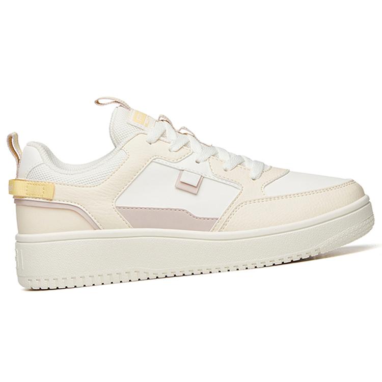 New Anta Life Collection Anti-Slip And Wear-Resistant Lightweight Low-Top Skateboard Shoes Women's White Yellow 922358066-26