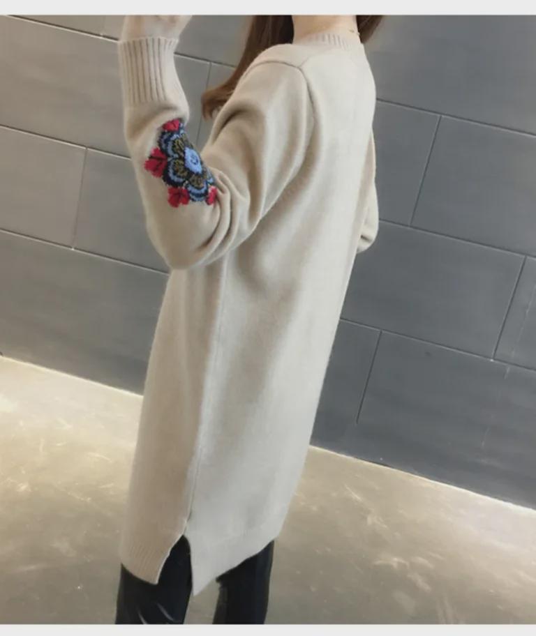 Women's 2024 Autumn/Winter Loose Knit Sweater - Thick, Trendy, Medium-Long Design