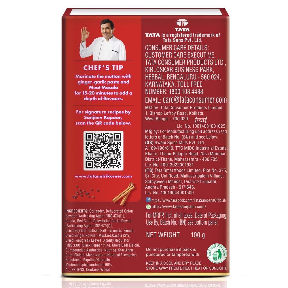 Tata Sampann Meat Masala Powder 100g With Chef Sanjeev Kapoor Tip For Rich Aroma And Flavorful Cooking