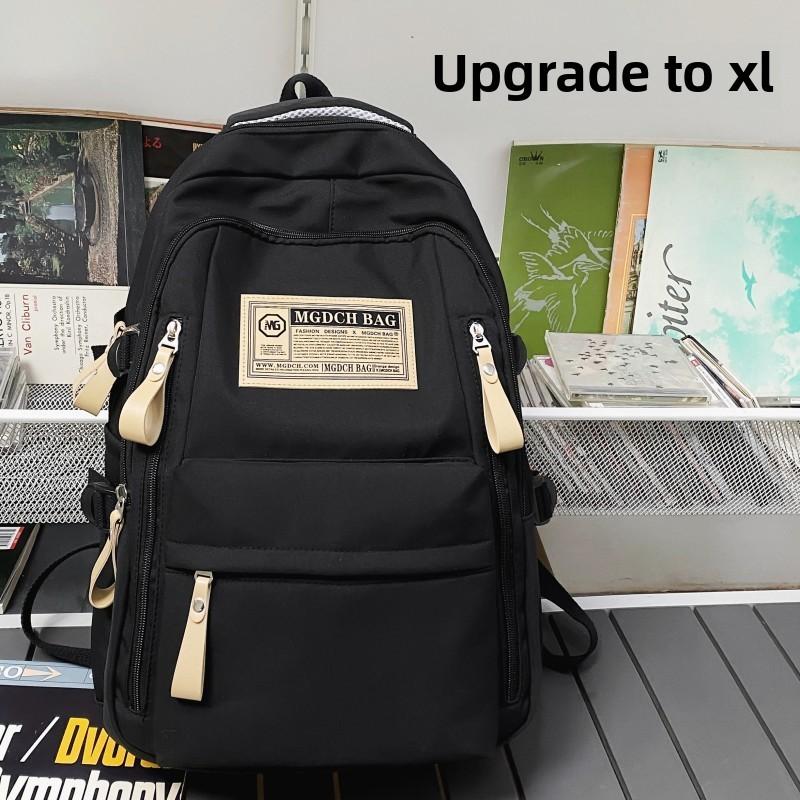 Nylon Material Anti-theft Backpack For Middle School Students Black/red/white/khaki