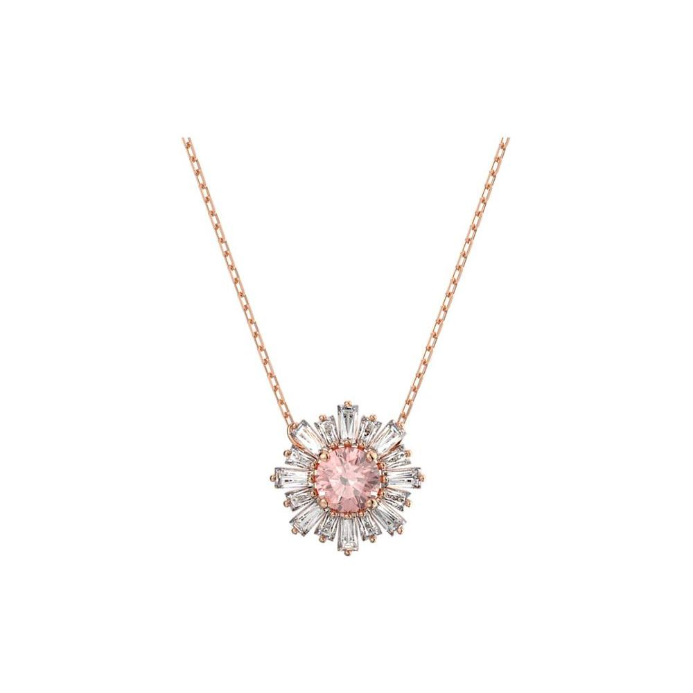 

Swarovski Idyllia Sunshine Cubic Zirconia Imitation Crystal Rose Gold Necklace Women necklace 5642961 Box (Random Color)