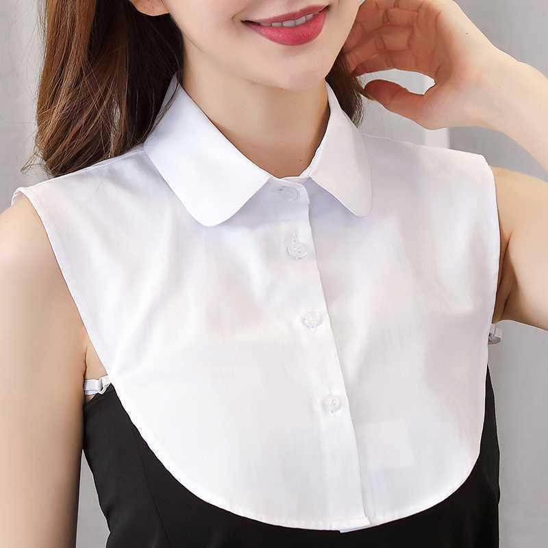

Women s Versatile White Striped Decorative Cotton False Collar