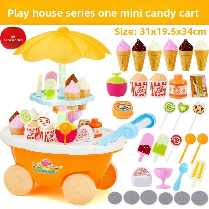 Childrens Ice Cream Cart Play Set With Sound Light Effects For Kids Ages 3 To 6