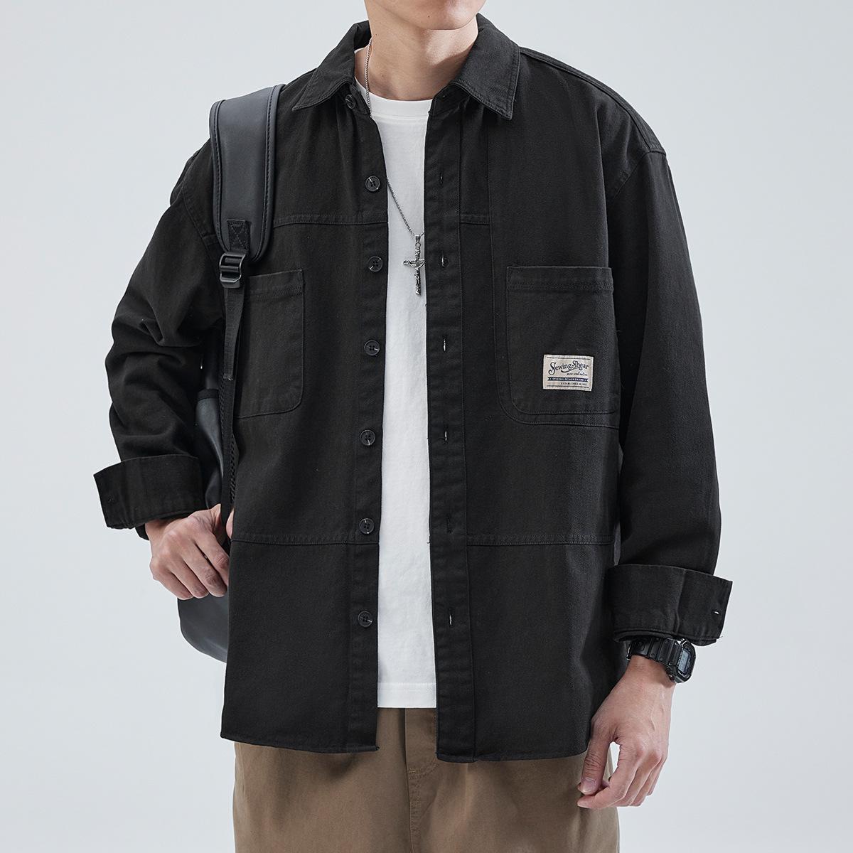 

Мужская повседневная куртка-рубашка в японском стиле на весну и осень 3XL 170-190 lbs