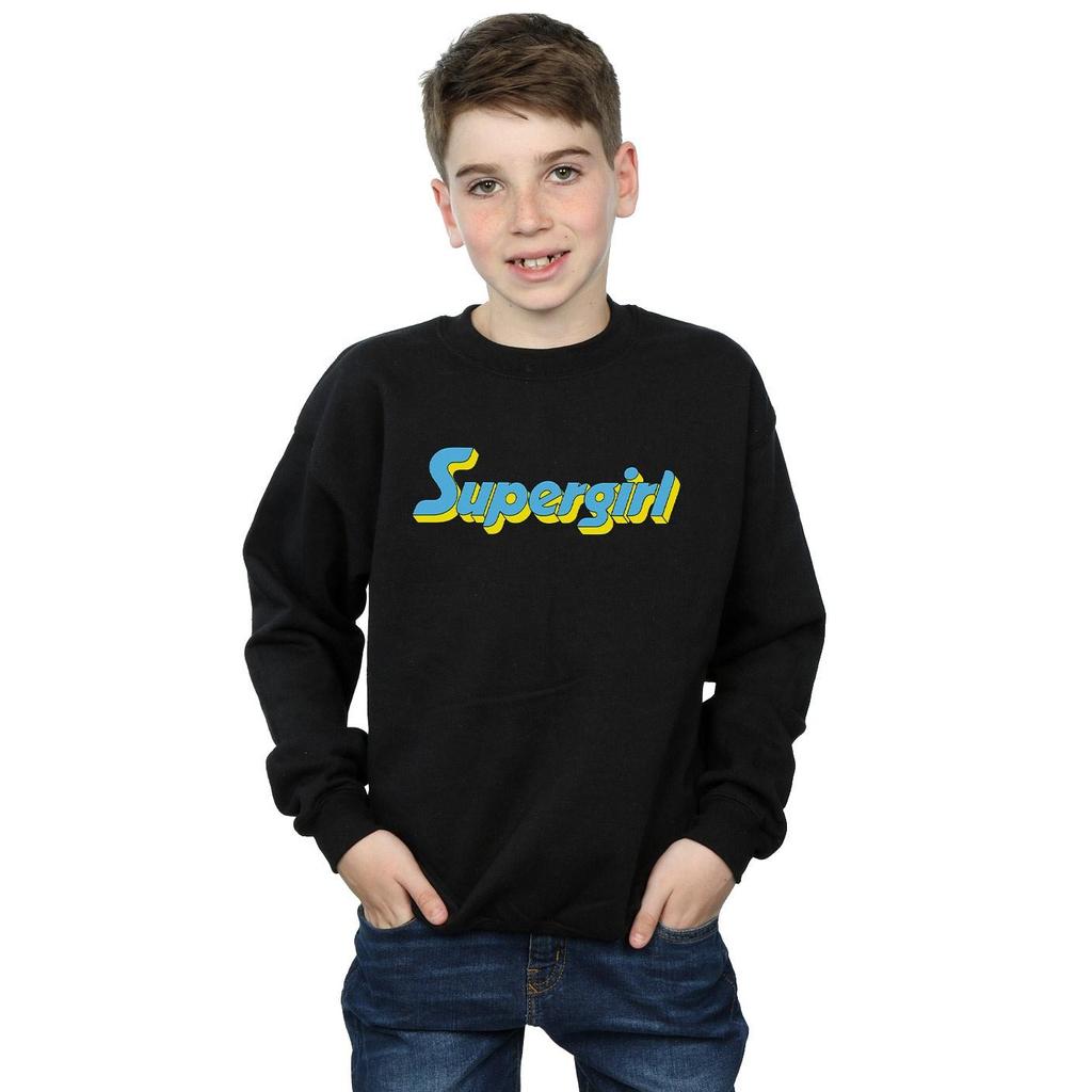 DC Comics Jungen Supergirl Text Logo Sweatshirt