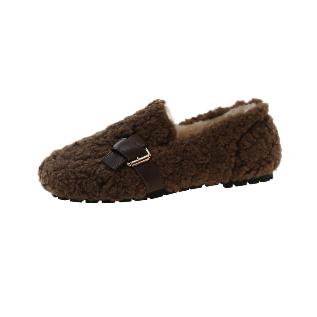 Fashion Winter Round Head Women's Shoes Warm Plush 2024 High Quality New Outdoor Non-slip Flat with Casual Comfortable Ladies Shoes