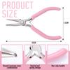 Pink Round Concave Pliers Wire Looping Mini Precision Pliers Wire Bending Tools for DIY Jewelry Making Eye Hobby Projects