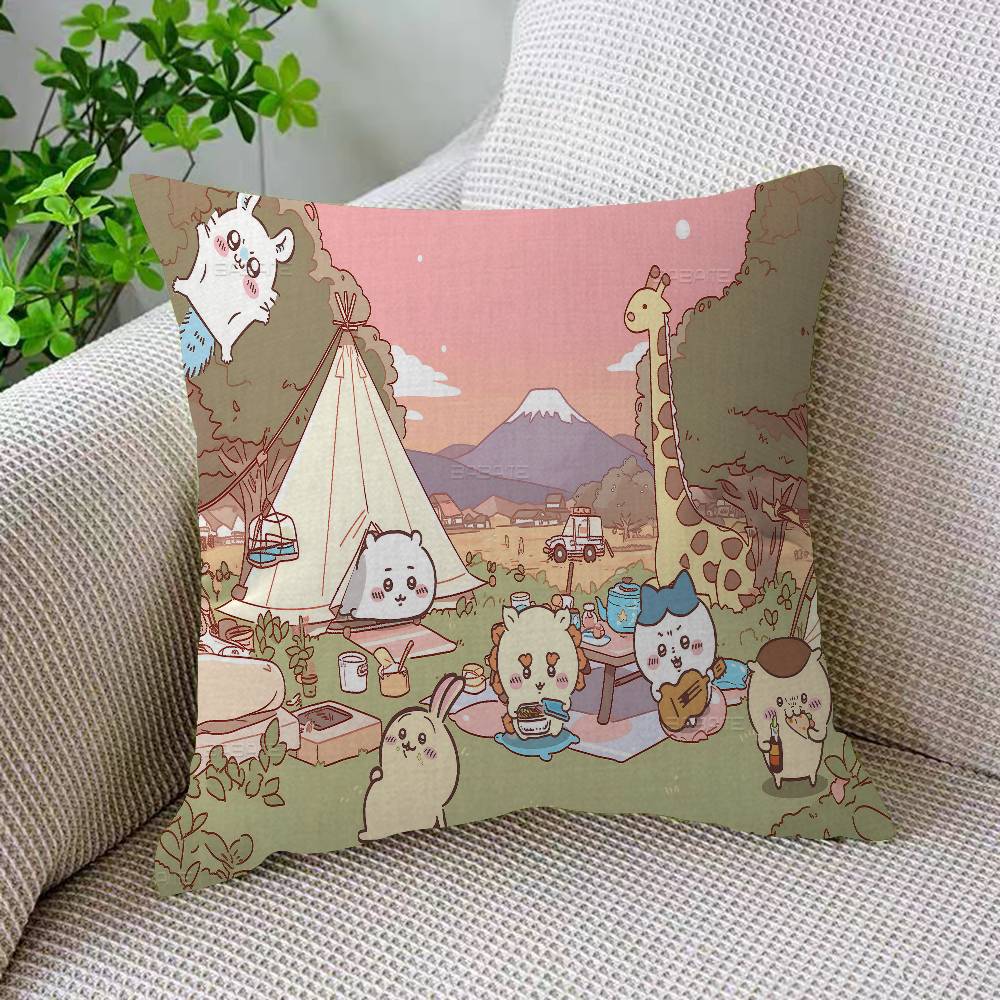 Cute Cartoon C-Chiikawas Pillow Cushion Cover Pillowcase Living Room Sofa Home Decor