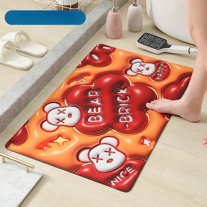 3D three-dimensional diatomaceous earth floor mat, bathroom absorbent quick drying, household foot mat, bathroom toilet door mat