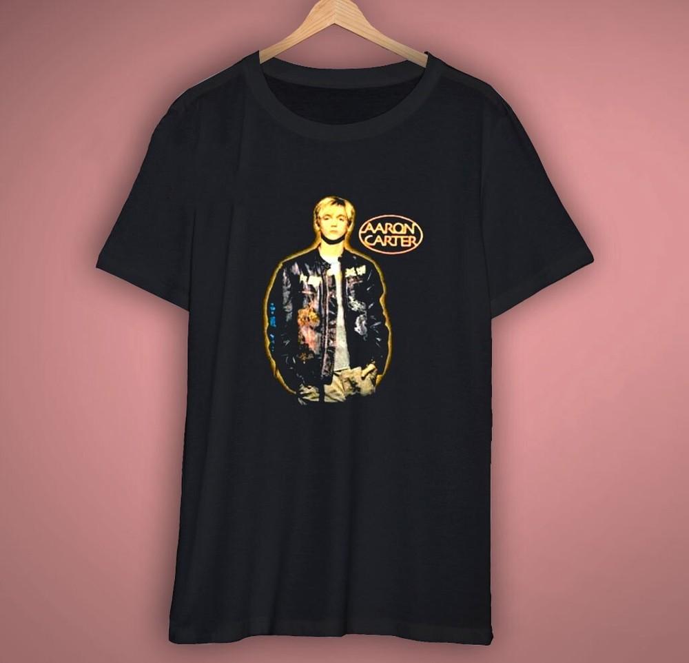 Trend Aaron Carter Black Color Cotton Full Shirt Adults Unisex T-Shirt XXXXL