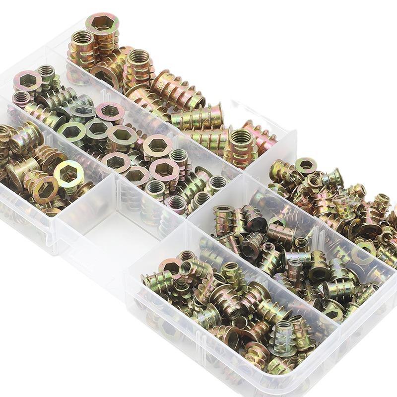 Iron-Plated Zinc Alloy Furniture Nut Set with Internal & External Tooth Nuts