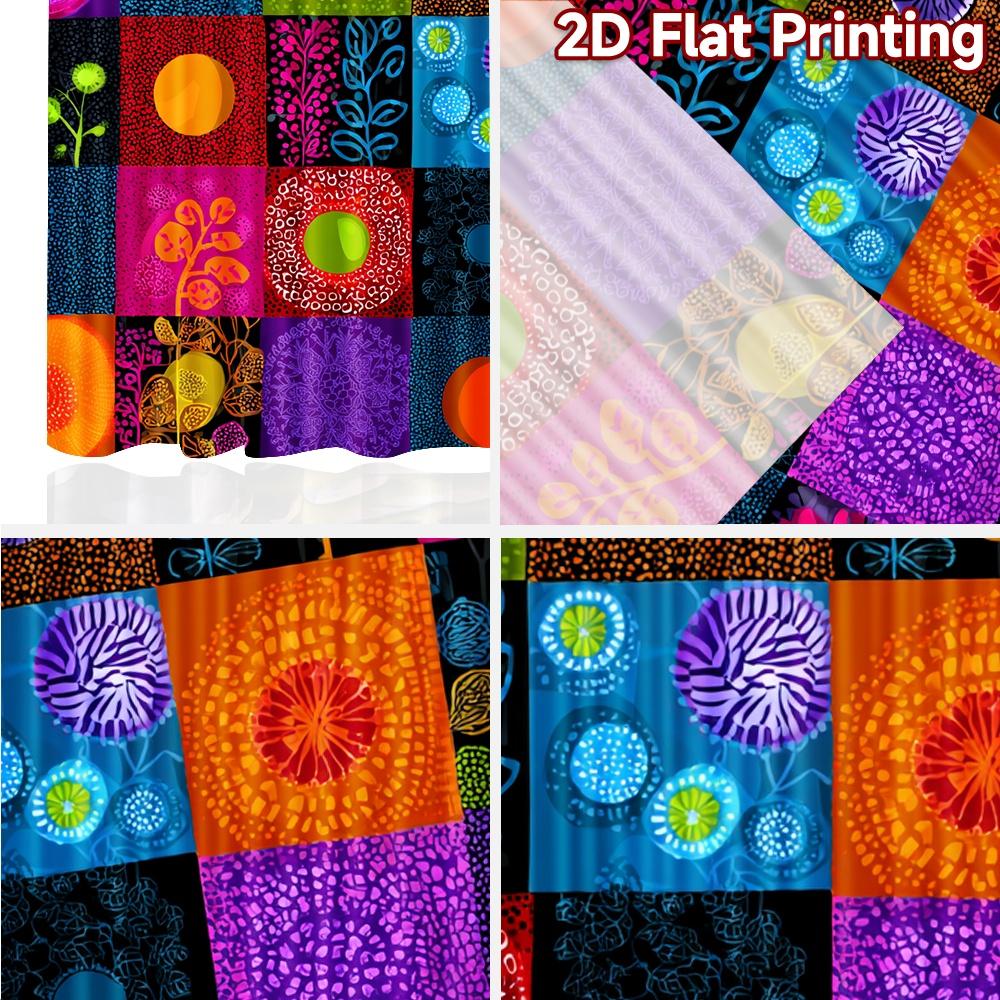 2pcs, 2D FLAT PRINTING Curtains (Without Rod) Pattern Mosaic(2) Christmas holiday curtains Semi-Sheer Curtains Versatile All Use