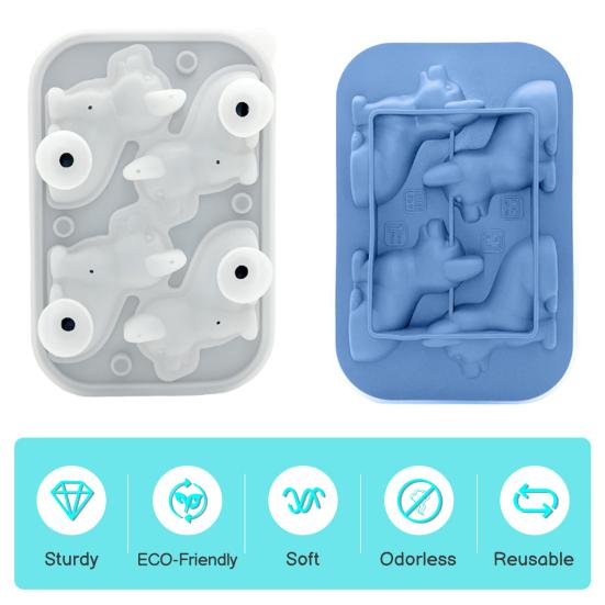 Silicone Ice Cube Tray Corgi Shapes Ice Cube Mold Built-in Funnel Large Craft Tray for Whiskey Cocktails Bourbon DIY Chocolate Soap Maker