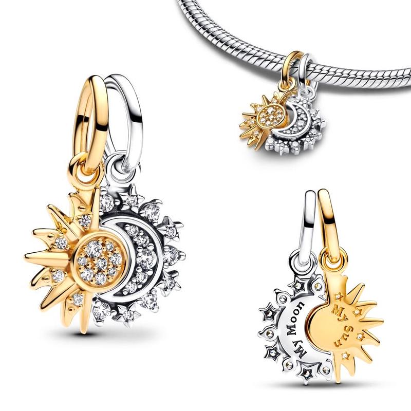 New In Heart Shaped Rose Gold Dangle Charm Beads Fits Bracelet Bangle Necklace Women Luxury Diy Jewelry Party Festival Gift