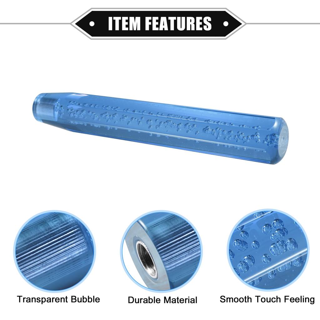 A ABSOPRO Gear Shift Knob Fake Crystal Bubble Gear Shifter for Manual Transmission Durable with Transparent Blue Stick, Vehicles, Acrylic, Adapter,