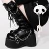 Platform  New Design Gothic Street Women Boots Wedge High Heel Mary Janes Cosplay Dark Black Shoes For Woman Lolita Booties