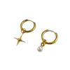 Asymmetric Star Gold Earrings Women's Fashion Light Luxury Senior Sense Simple Niche Vintage Elegant Ear Jewelry
