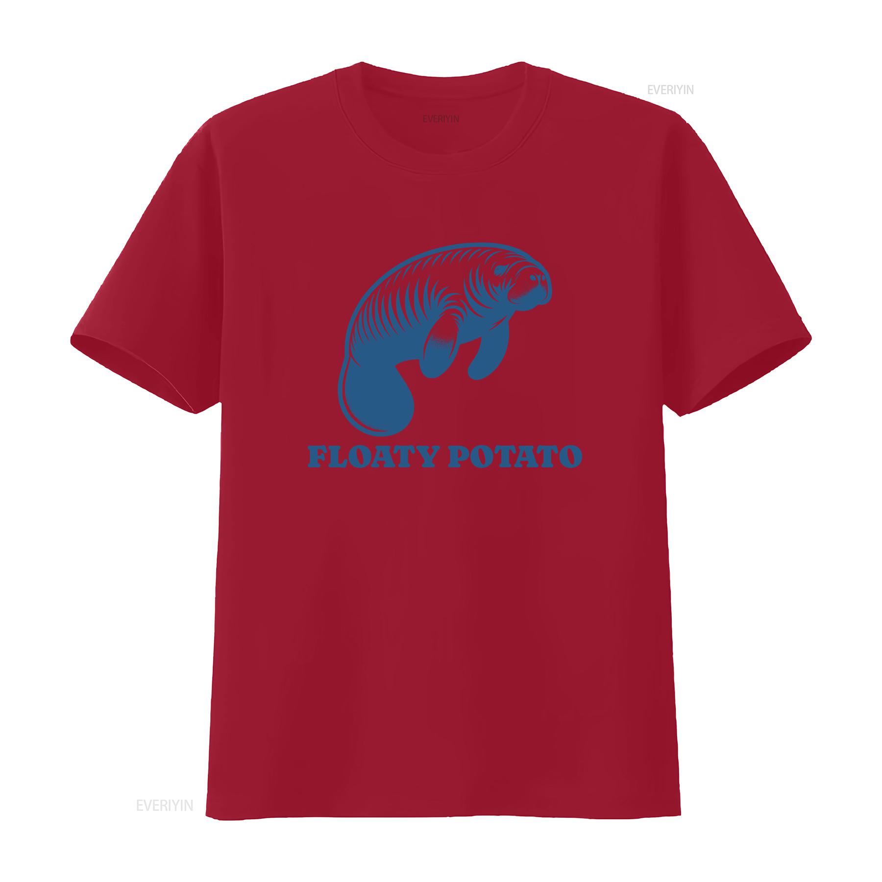Retro Vintage Floaty Potato Manatee Seacow T Shirt Sarcastic Humor for Ocean Life Lovers Animal Enthusiasts vintage Washed S
